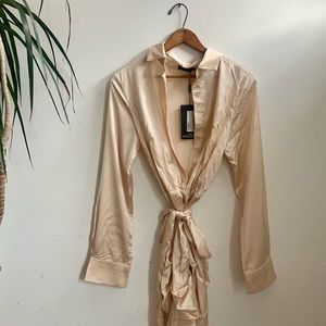 Champagne Satin MIDI Dress size 8